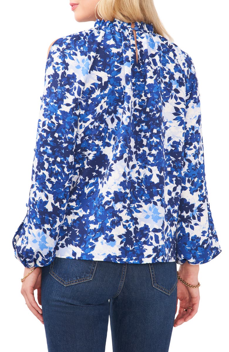 Vince Camuto Floral Print Split Sleeve Blouse, Alternate, color,