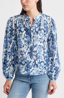 Caslon® Embroidered Inset Top