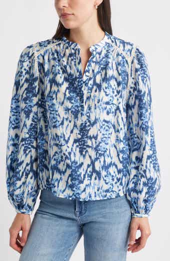 Caslon® Embroidered Inset Top