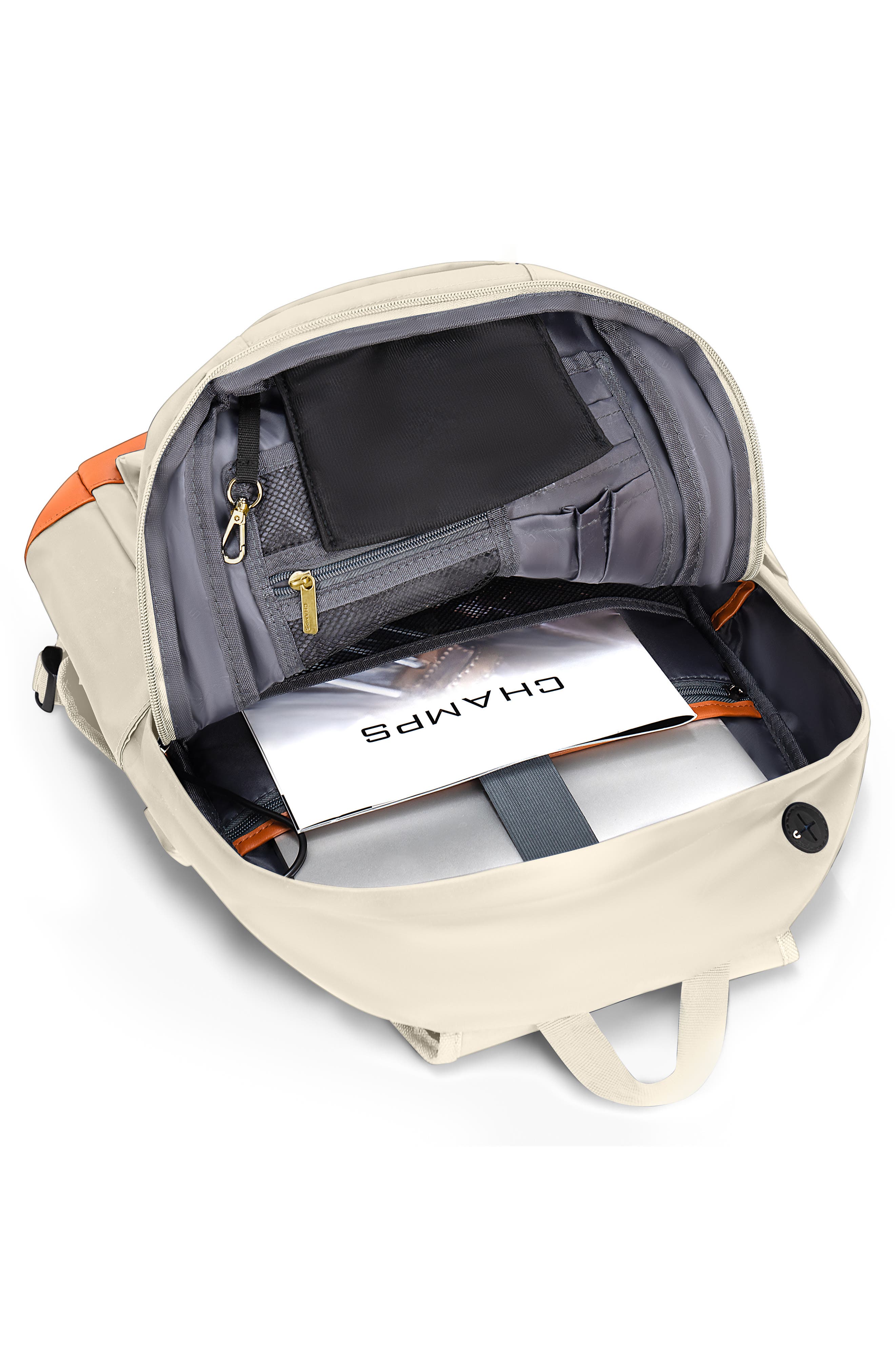 CHAMPS Water Resistant Nylon Backpack, Alternate, color, Ivory