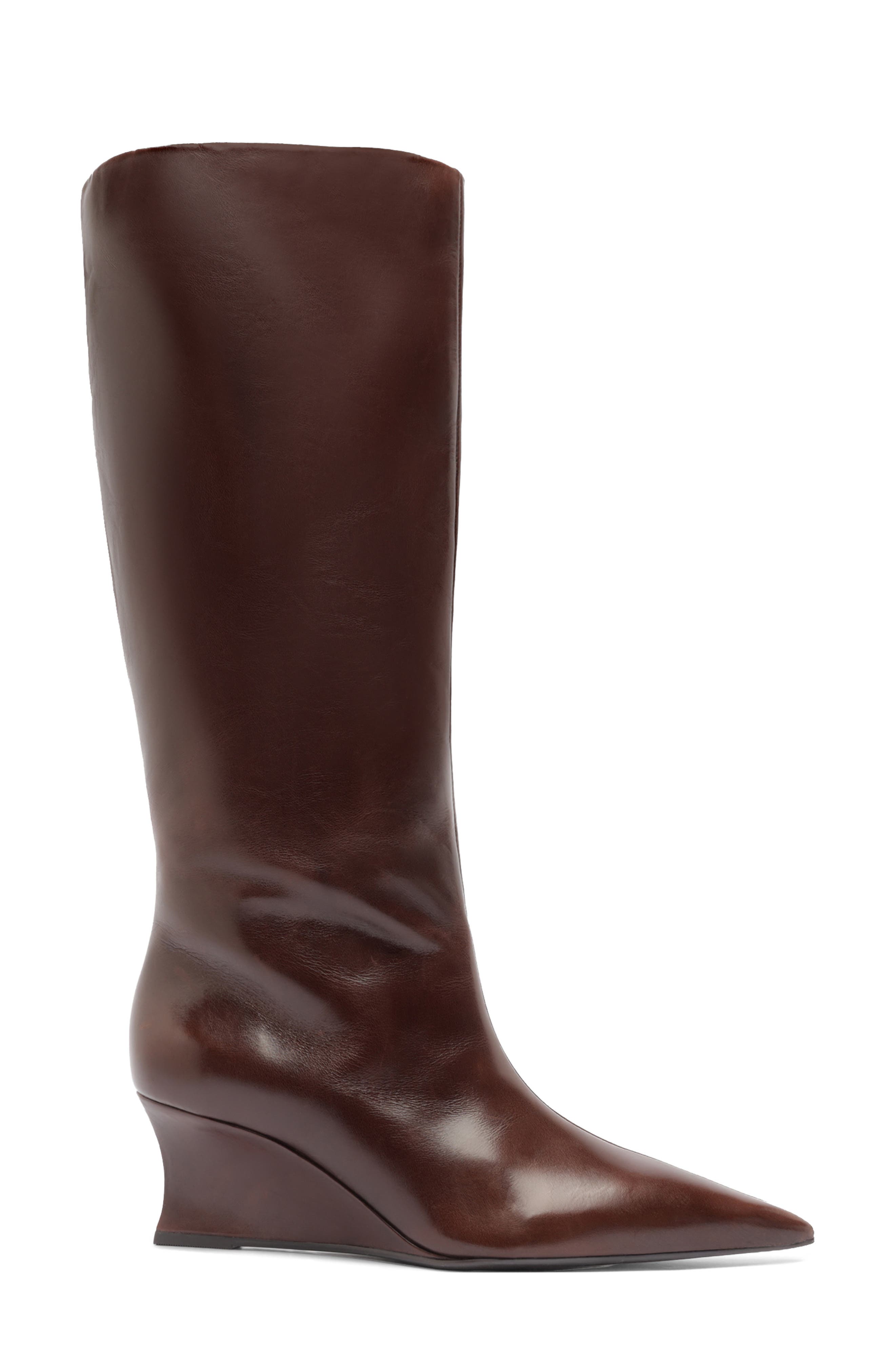 Courtney Knee High Wedge Boot, Alternate, color, NEW COCOA