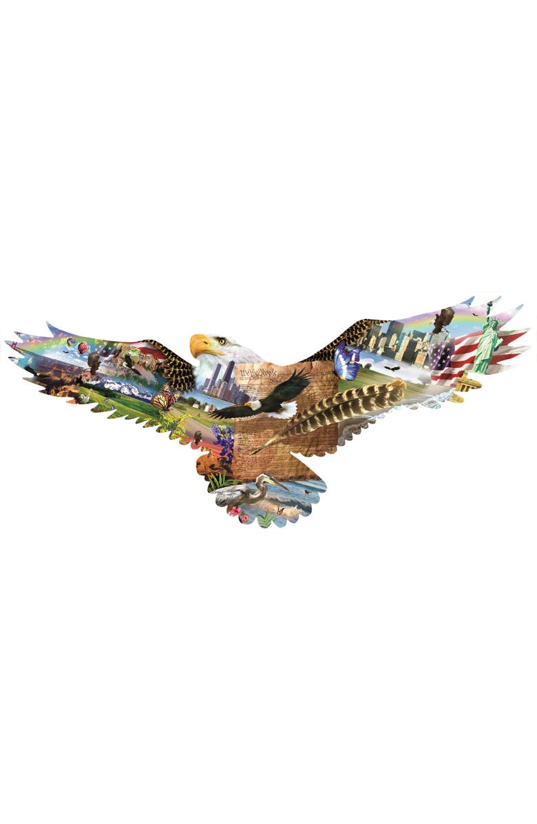Sunsout As the Eagle Flies 600 piece Jigsaw Puzzle for Adults Special Shape, Alternate, color, Multicolor