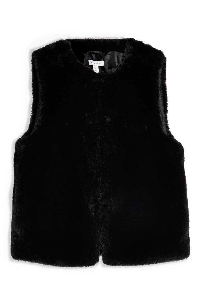 Topshop Luxe Faux Fur Vest, Alternate, color,