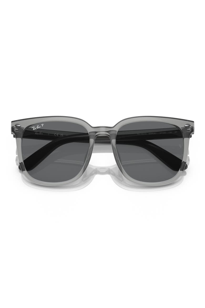 55mm Polarized Square Sunglasses, Alternate, color, TRANSPARENT GREY