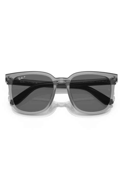 Ray Ban Ray-ban 55mm Polarized Square Sunglasses In Transparent Grey