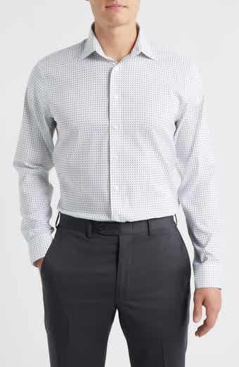 Trim Fit Geometric Print Premium Performance Twill Dress Shirt