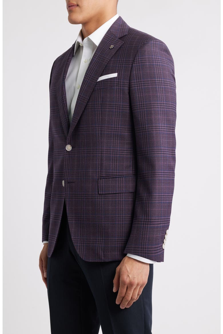 Hutson Plaid Virgin Wool Sport Coat, Alternate, color, DARK PINK