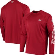 Columbia Men's Columbia Cardinal Arkansas Razorbacks Terminal Tackle Omni-Shade Raglan Long Sleeve T-Shirt