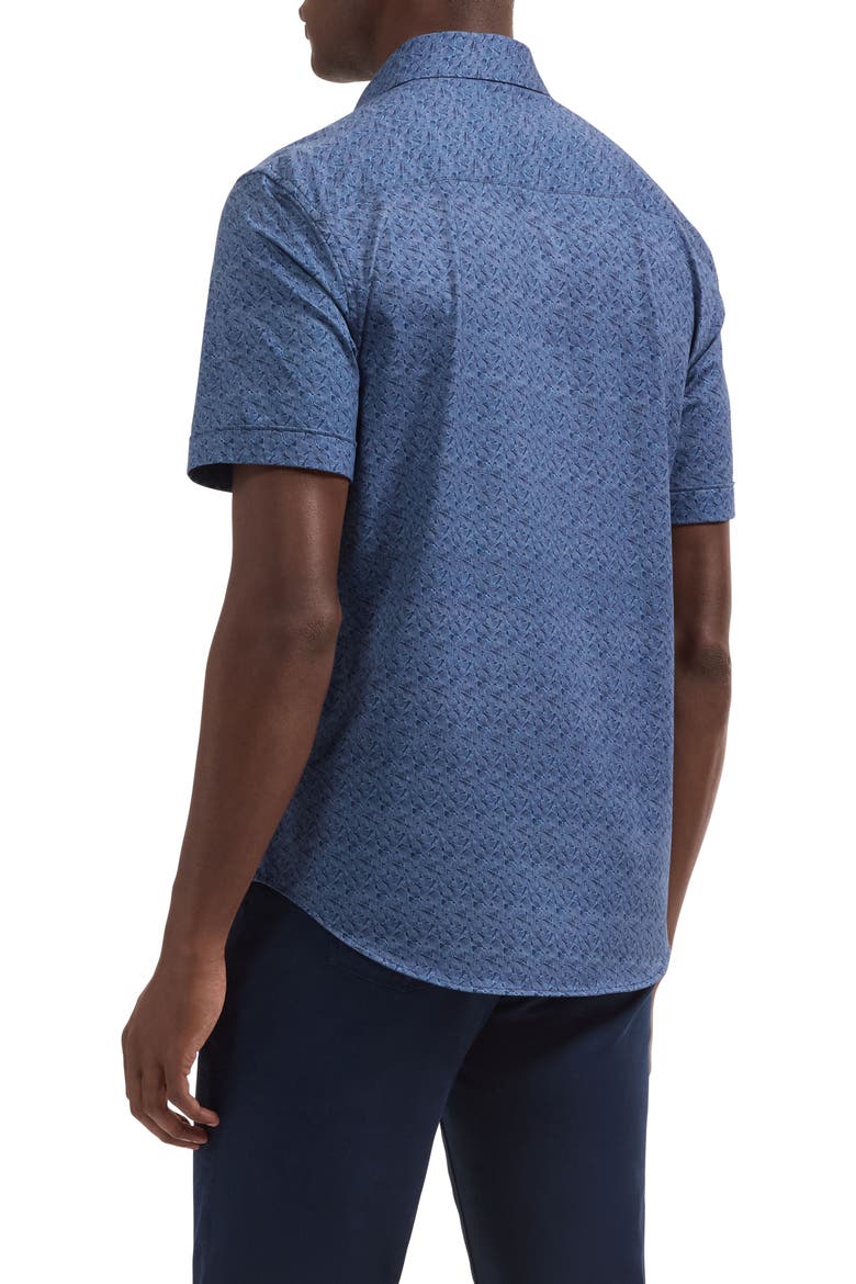 Miles OoohCotton® Tech Print Button-Up Shirt, Alternate, color, NAVY