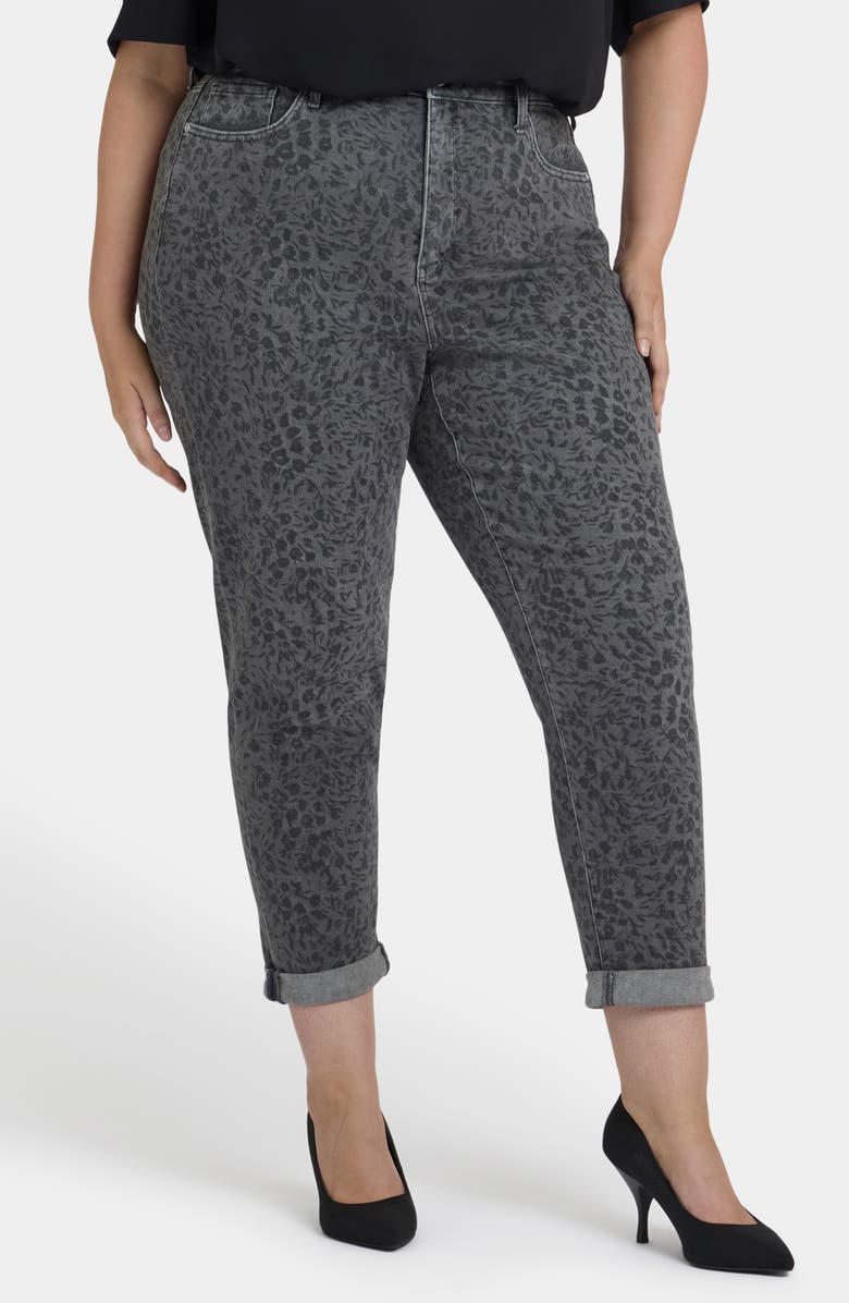 NYDJ Margot High Waist Girlfriend Jeans, Main, color, Grey Daniela Ditsy