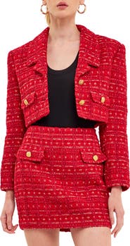 Endless Rose Premium Crop Tweed Jacket
