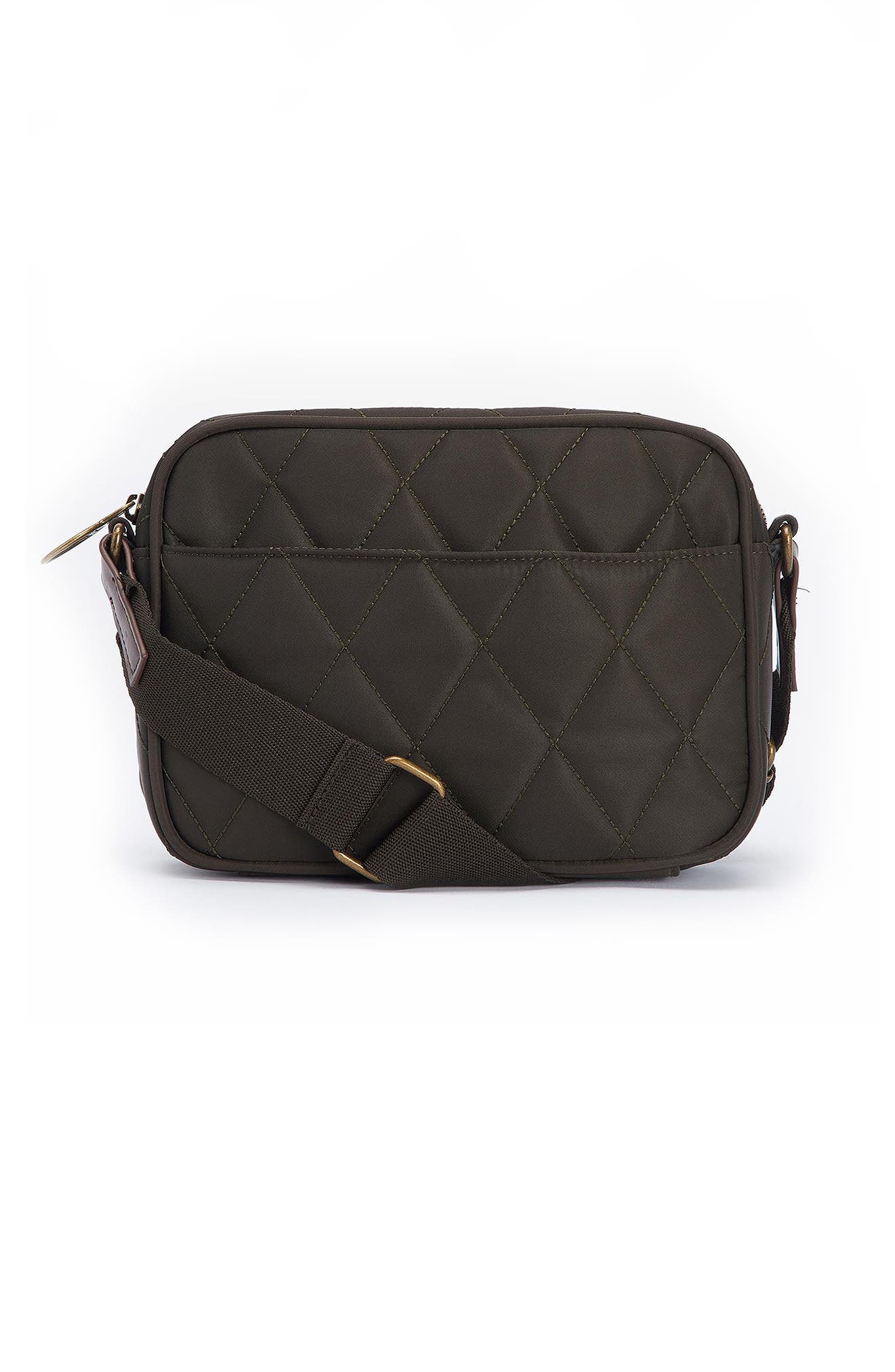 Barbour Diamond Quilted Nylon Crossbody Bag, Alternate, color, 