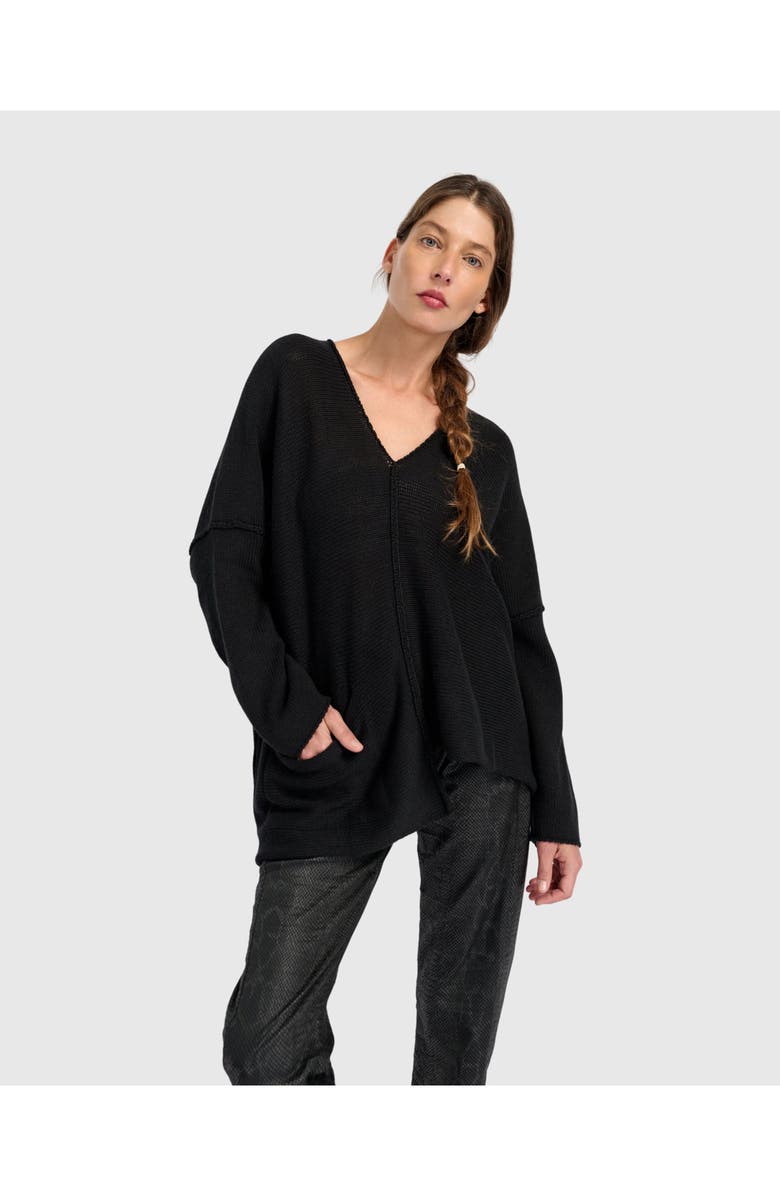 Alembika Bliss Slouchy Sweater, Main, color, Black