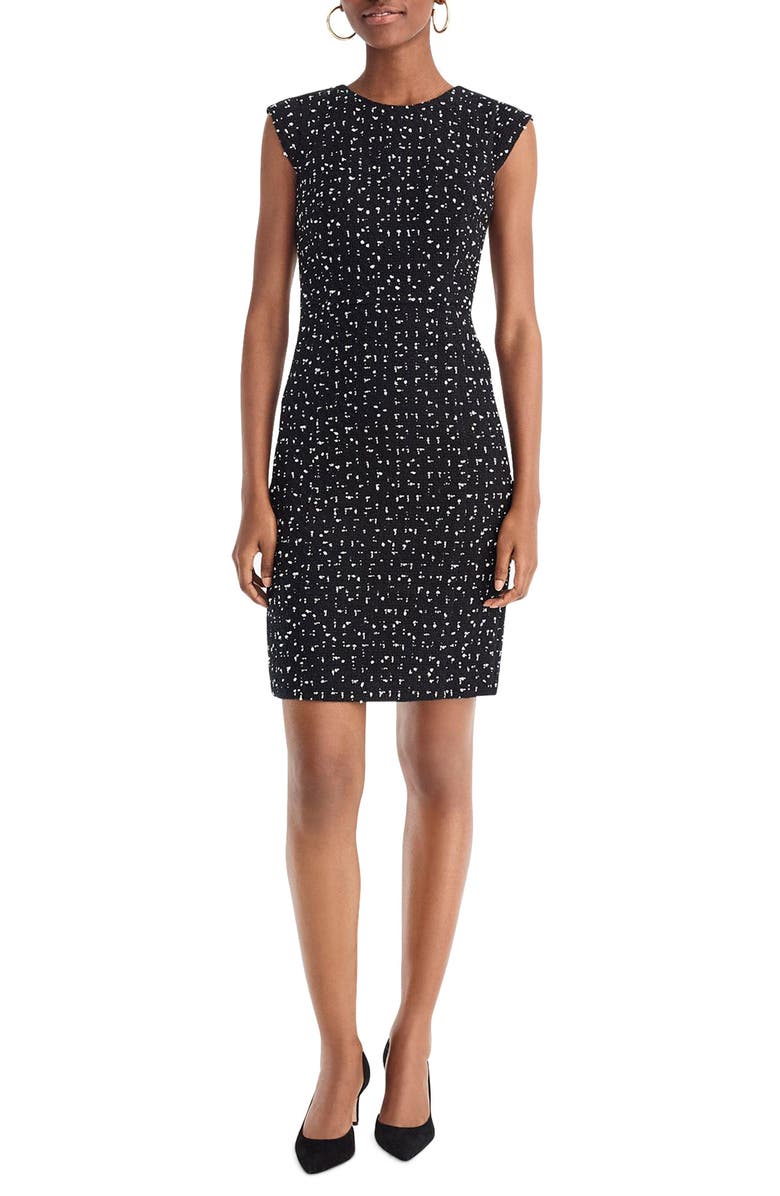 J.Crew Tweed Cap Sleeve Sheath Dress, Main, color,