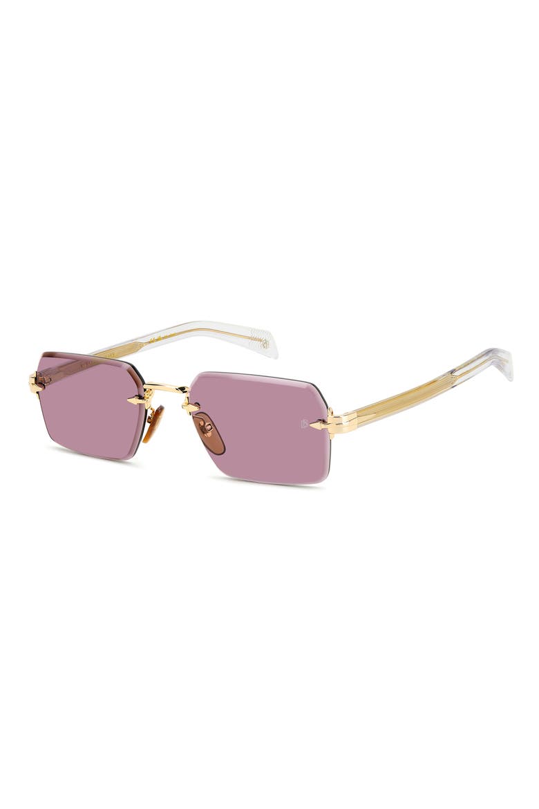 56mm Rimless Rectangular Sunglasses, Alternate, color, GOLD CRYSTAL