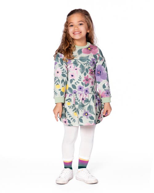 Deux Par Deux Stretch Fleece Dress In Multi