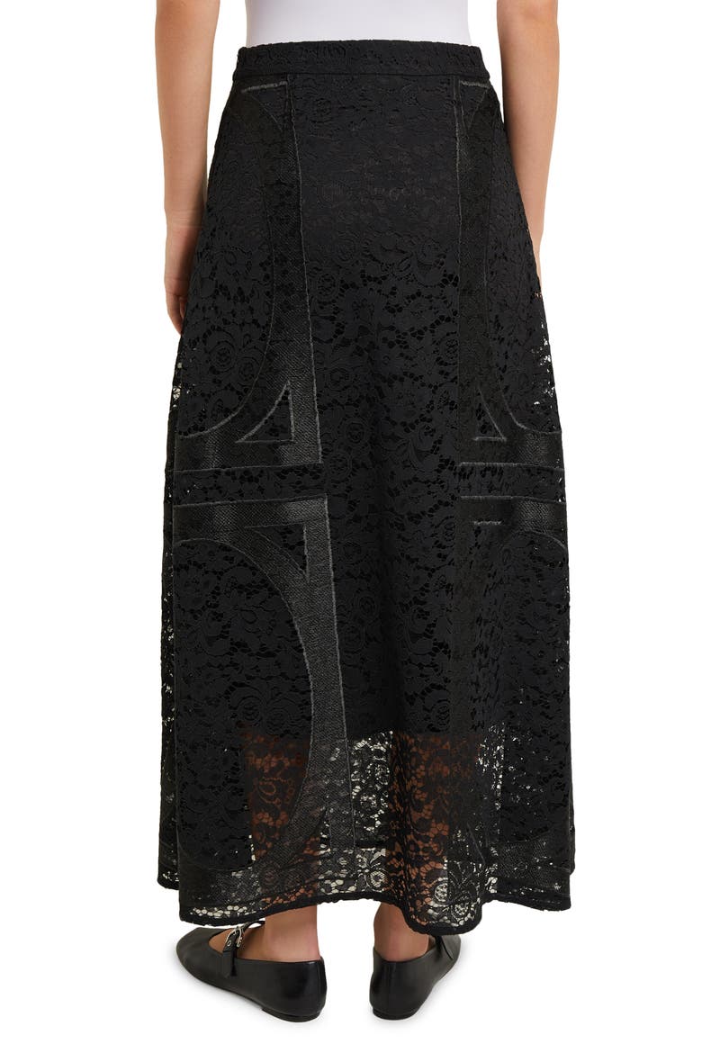 Panel Detail Lace Maxi Skirt, Alternate, color, BLACK