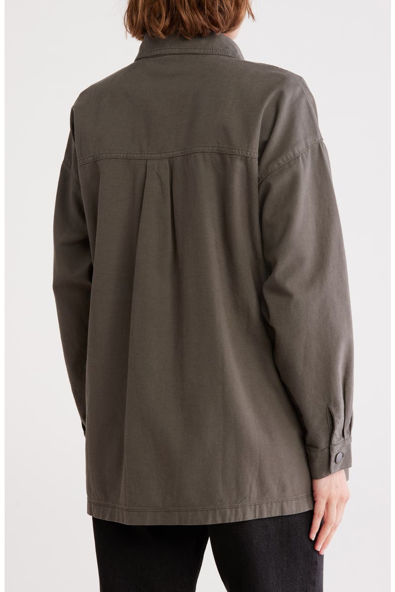Boxy Stretch Organic Cotton & Hemp Shirt Jacket, Alternate, color, GROVE