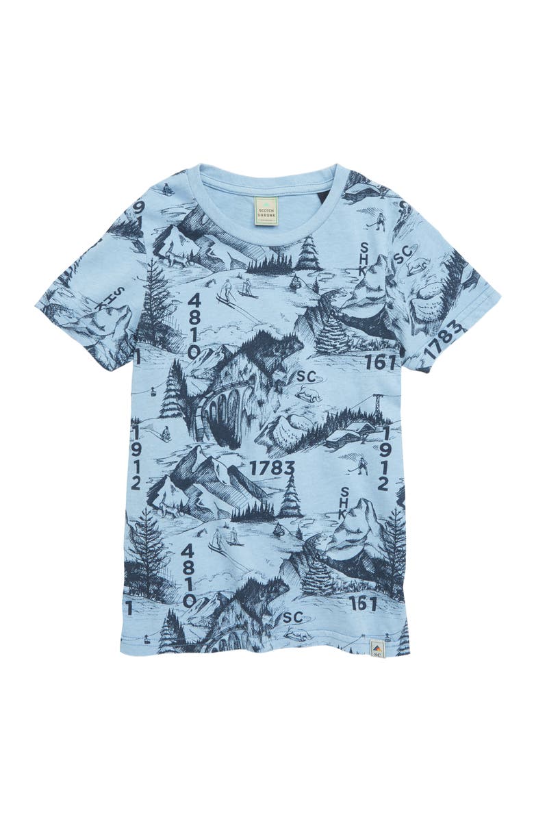 Scotch Shrunk Mountain Print T-Shirt, Main, color, 