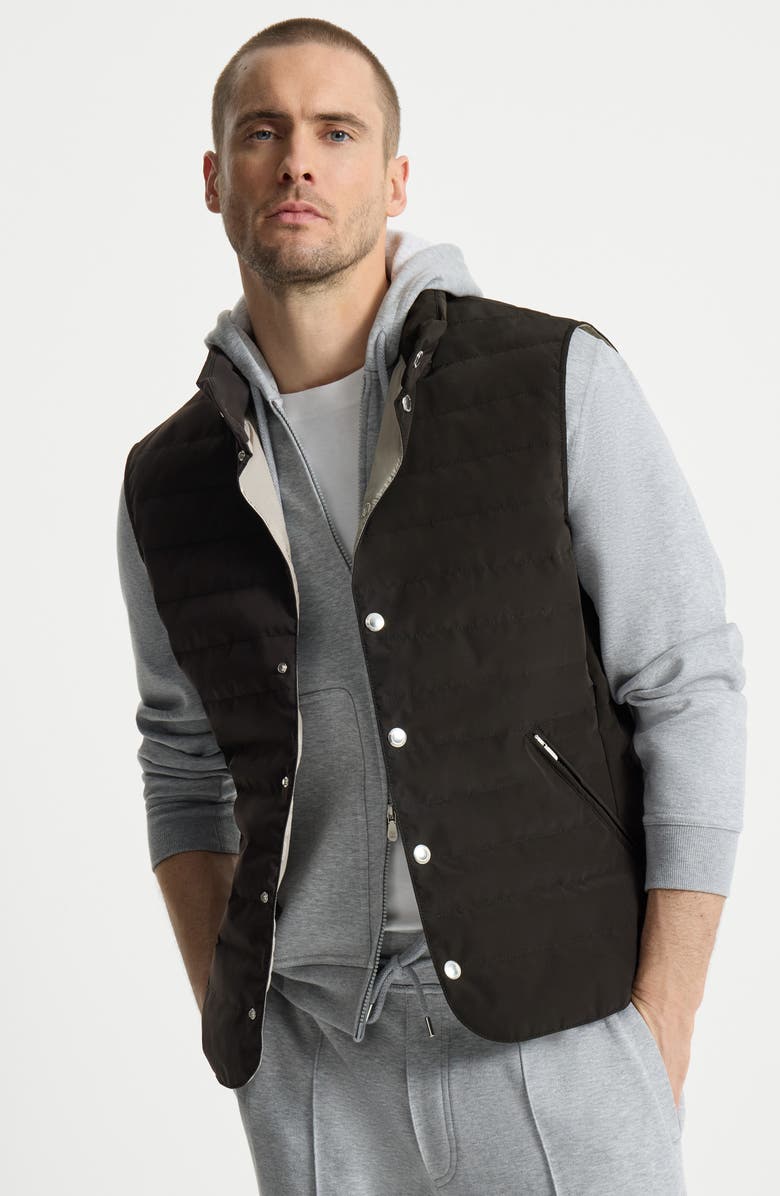 Brunello Cucinelli Down vest, Alternate, color, Black