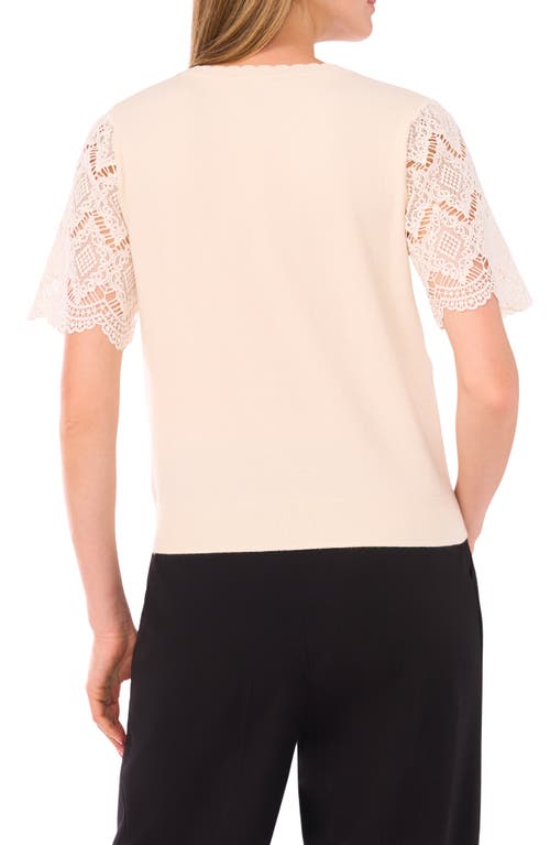 Ted Baker Lace Short Sleeve Sweater In Neutral