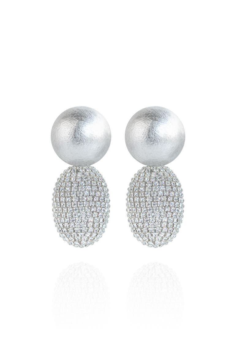 Selena Clip-On Earrings, Main, color, Lunar Glow