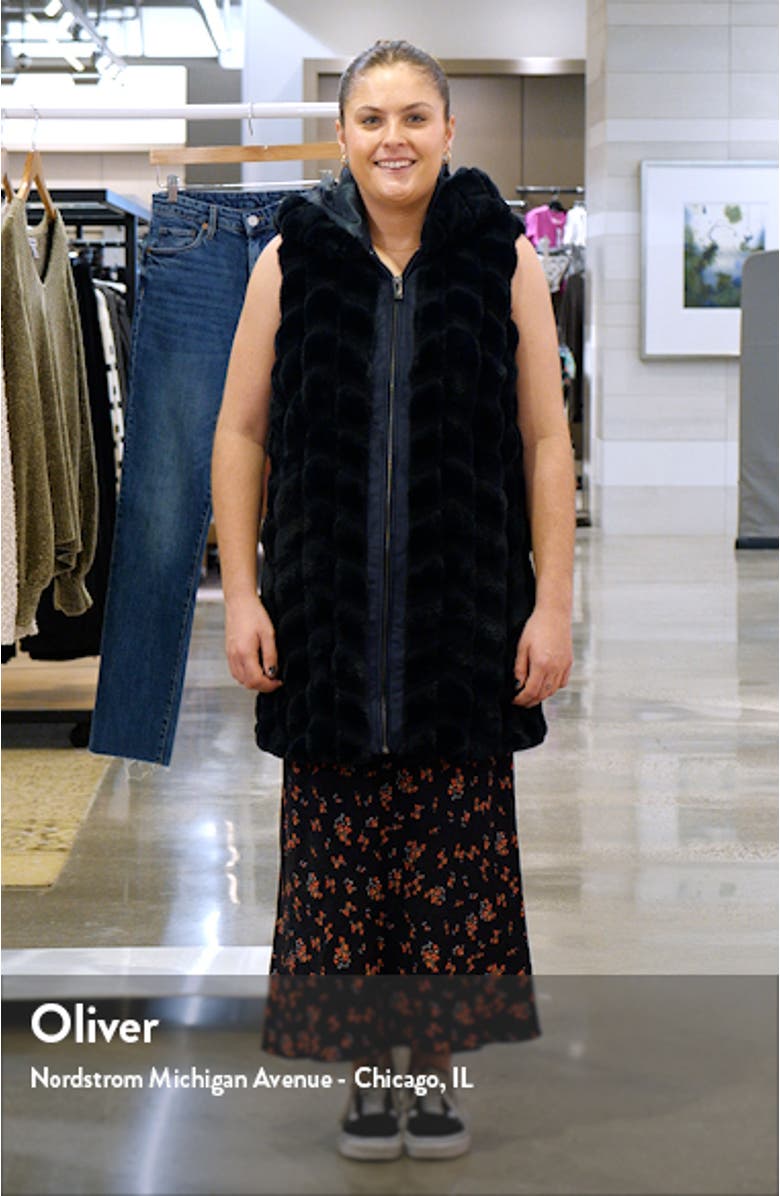 Hooded Faux Fur Vest, sales video thumbnail
