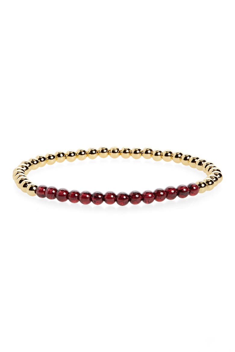 Power Gemstone Aura Stretch Bracelet, Main, color, ENERGY GARNET GOLD