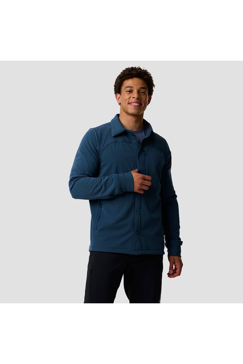 Destination Softshell Fleece Snap-Up Shirt - Men's, Main, color, Midnight Blue