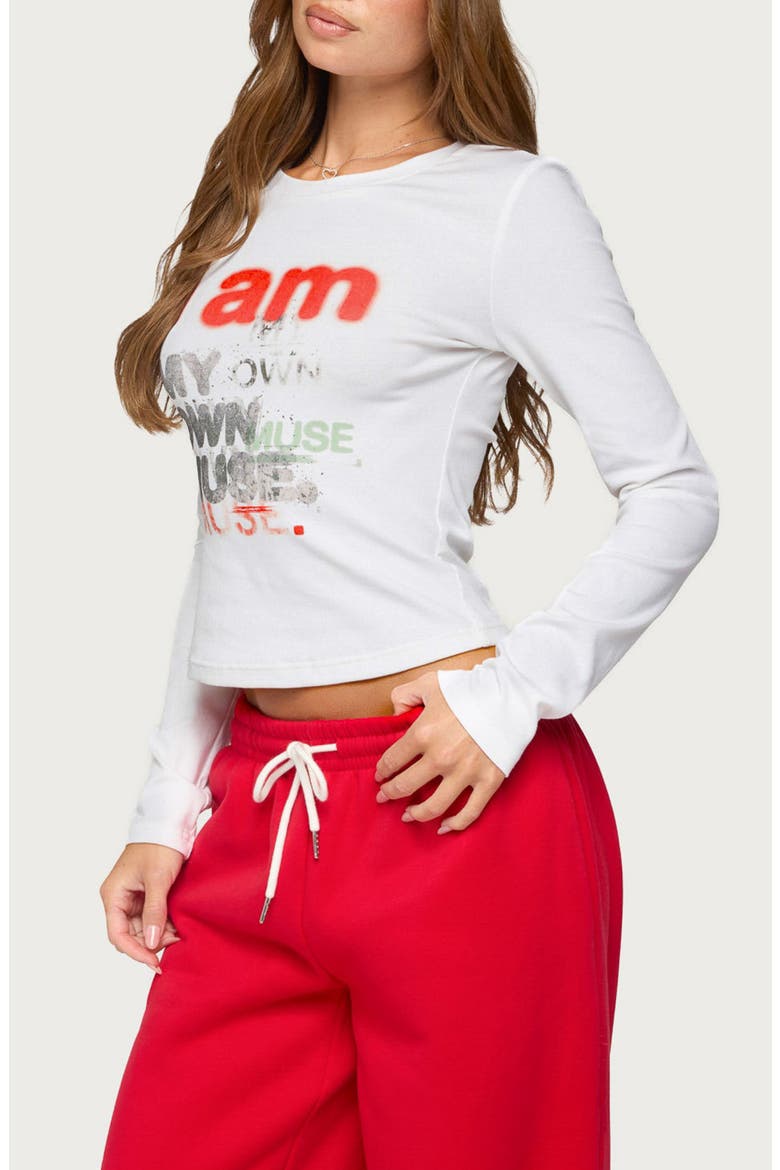 My Own Muse Graphic Long Sleeve T-Shirt, Alternate, color, WHITE