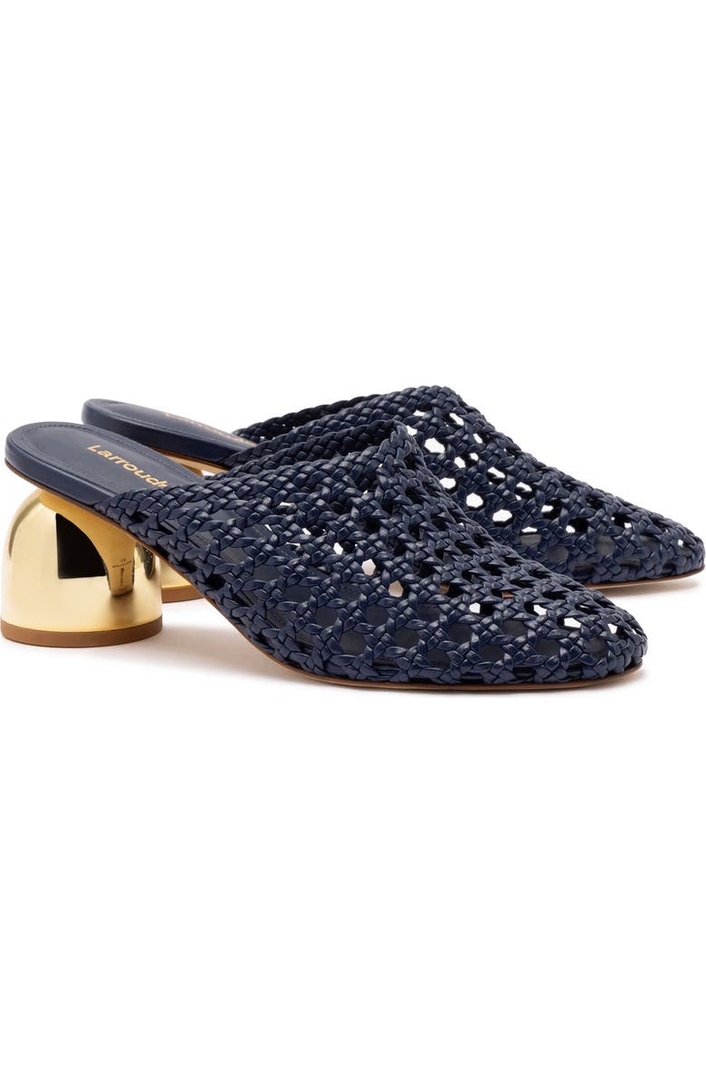 Larroudé Dew Drop Macrame Mule, Alternate, color, Navy