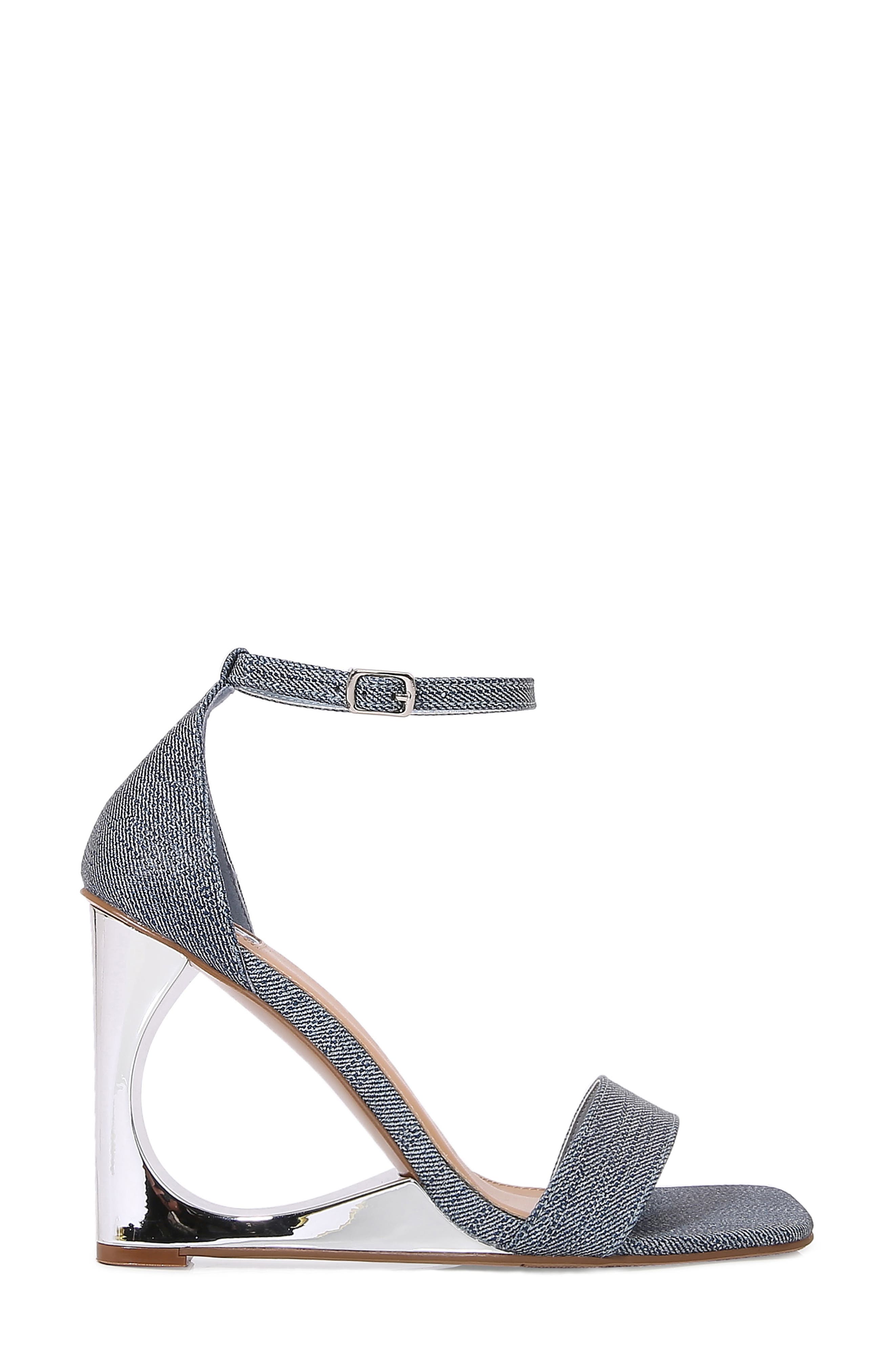 Skynr Cutout Wedge Sandal, Alternate, color, BLUE DENIM