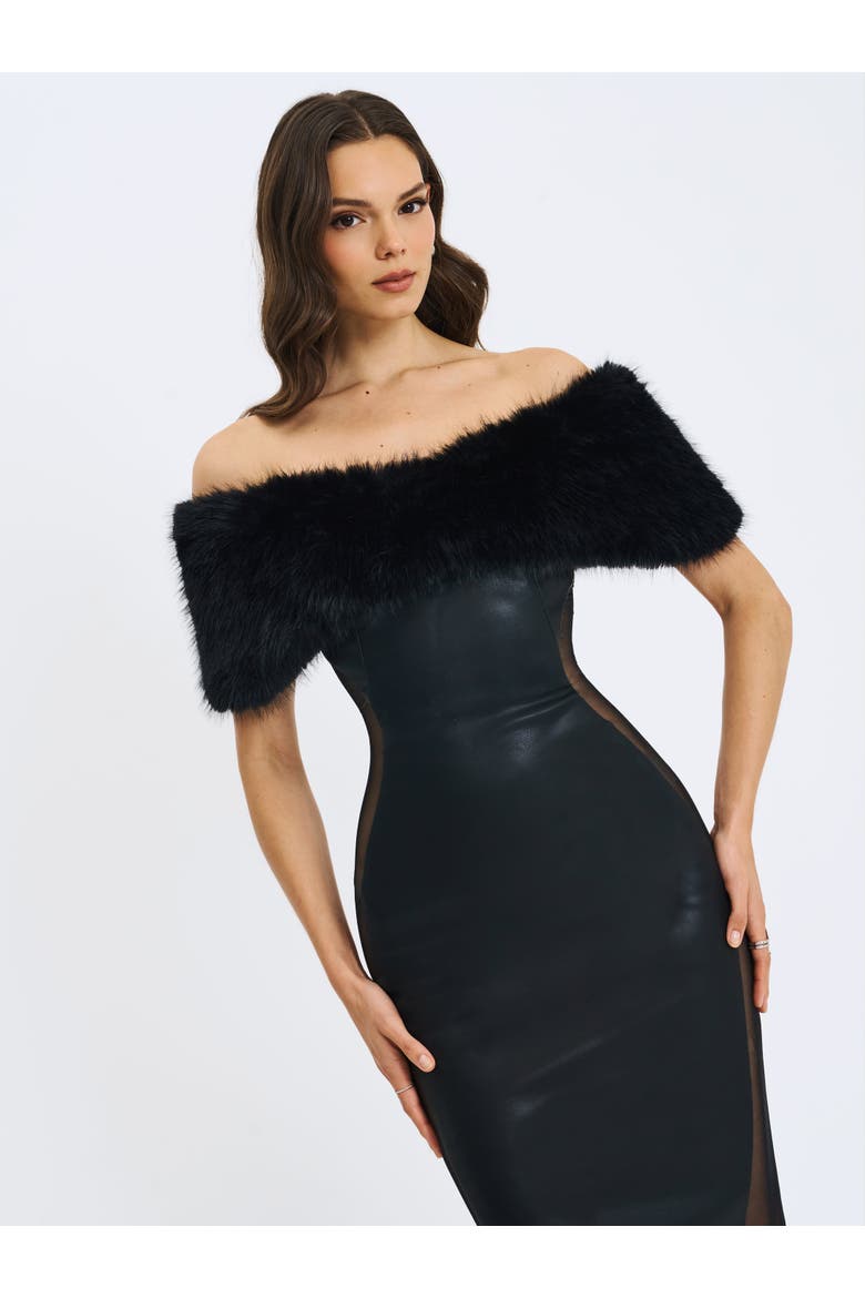 black mesh panel midi dress Giorgio Armani Embellished Mesh-panel Midi Dress