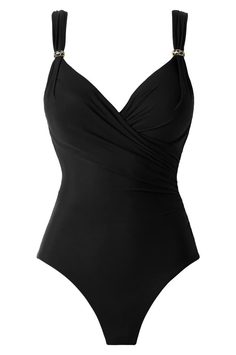Razzle Dazzle Siren One-Piece Swimsuit, Alternate, color, BLACK