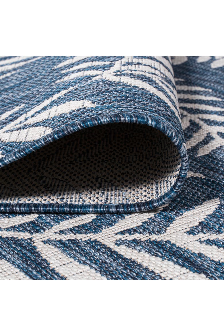 Nevis Palm Frond Octagon Indoor/Outdoor Area Rug, Alternate, color, Navy/Ivory