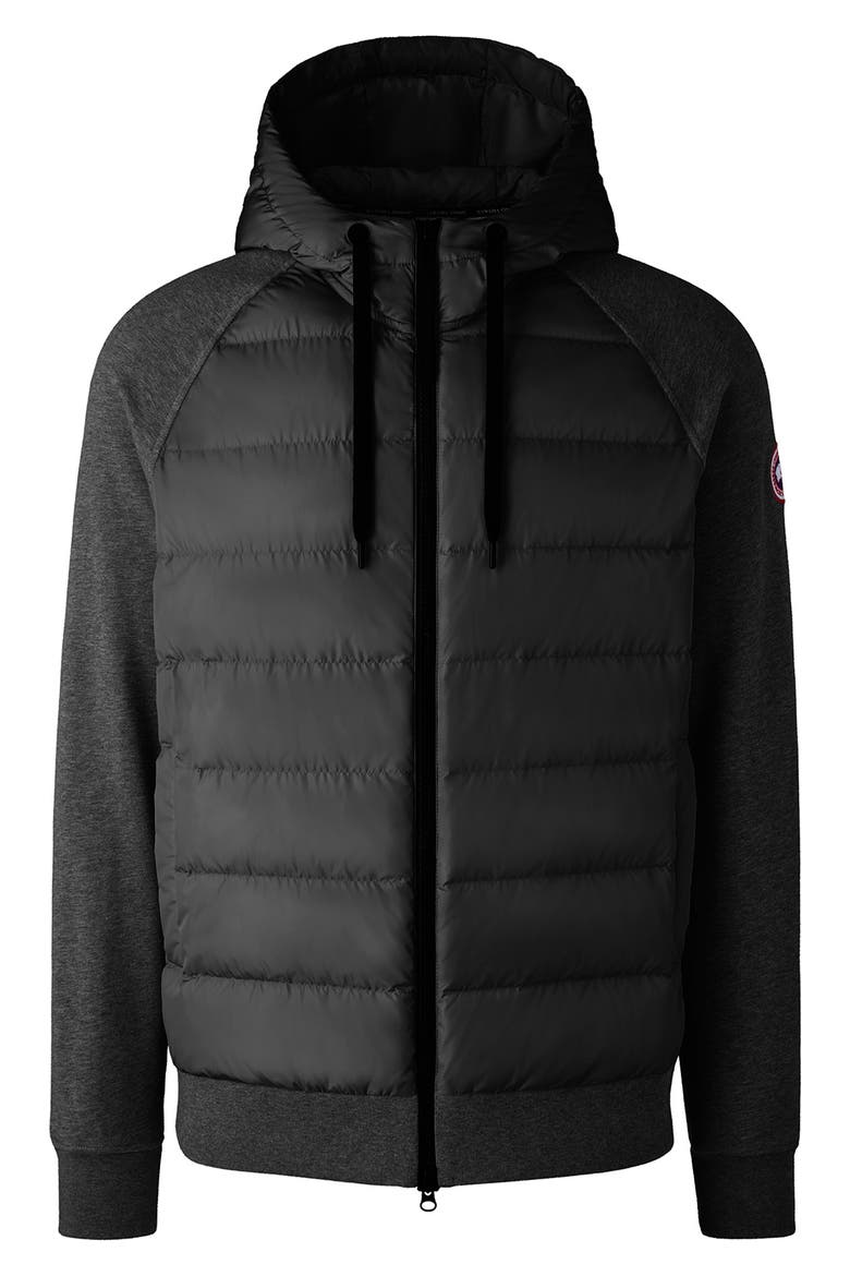 HyBridge Huron 675 Fill Power Hooded Down Sweatshirt Jacket, Alternate, color, BLACK