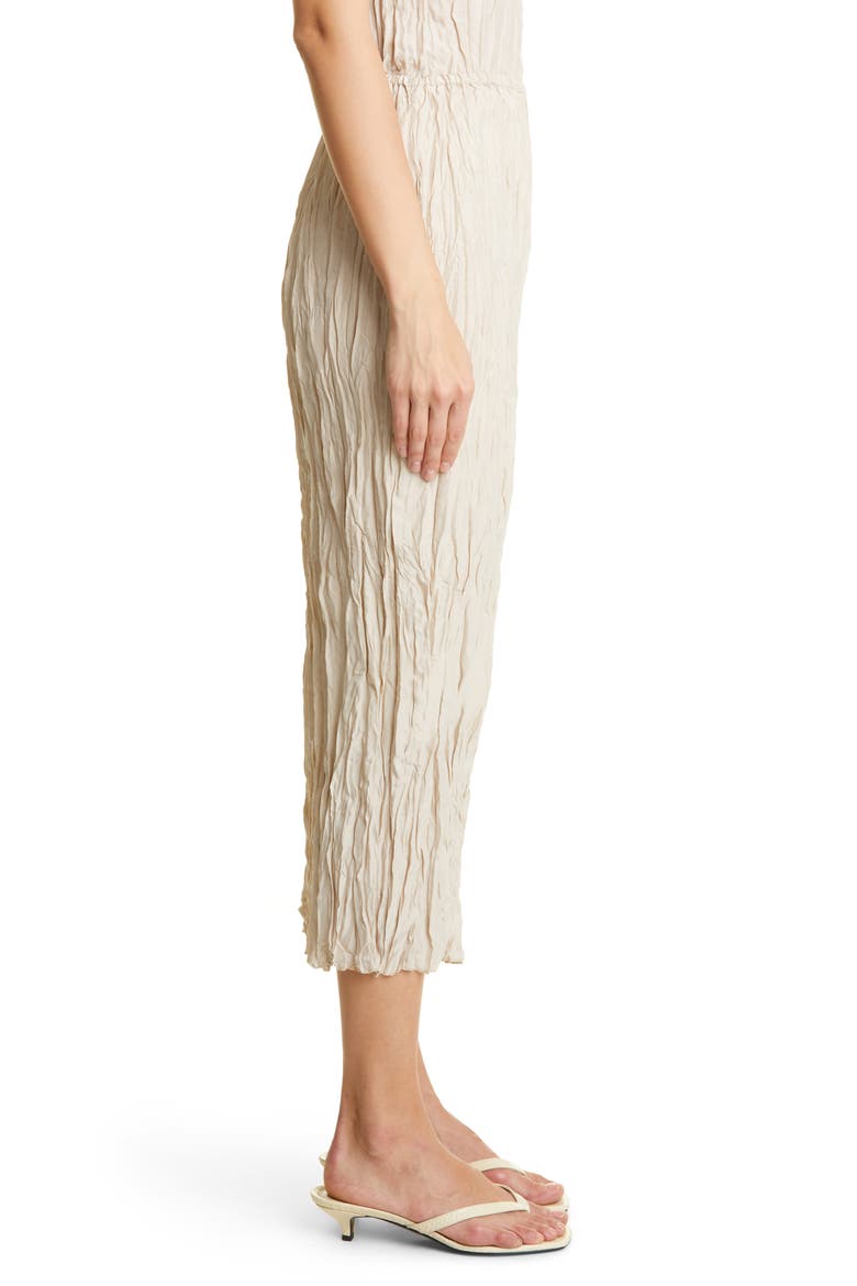 Crinkled Silk Midi Skirt, Alternate, color, LIGHT HAY