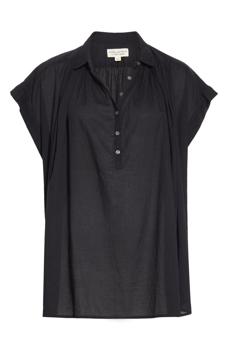 Nili Lotan Normandy Gathered Yoke Blouse, Alternate, color,