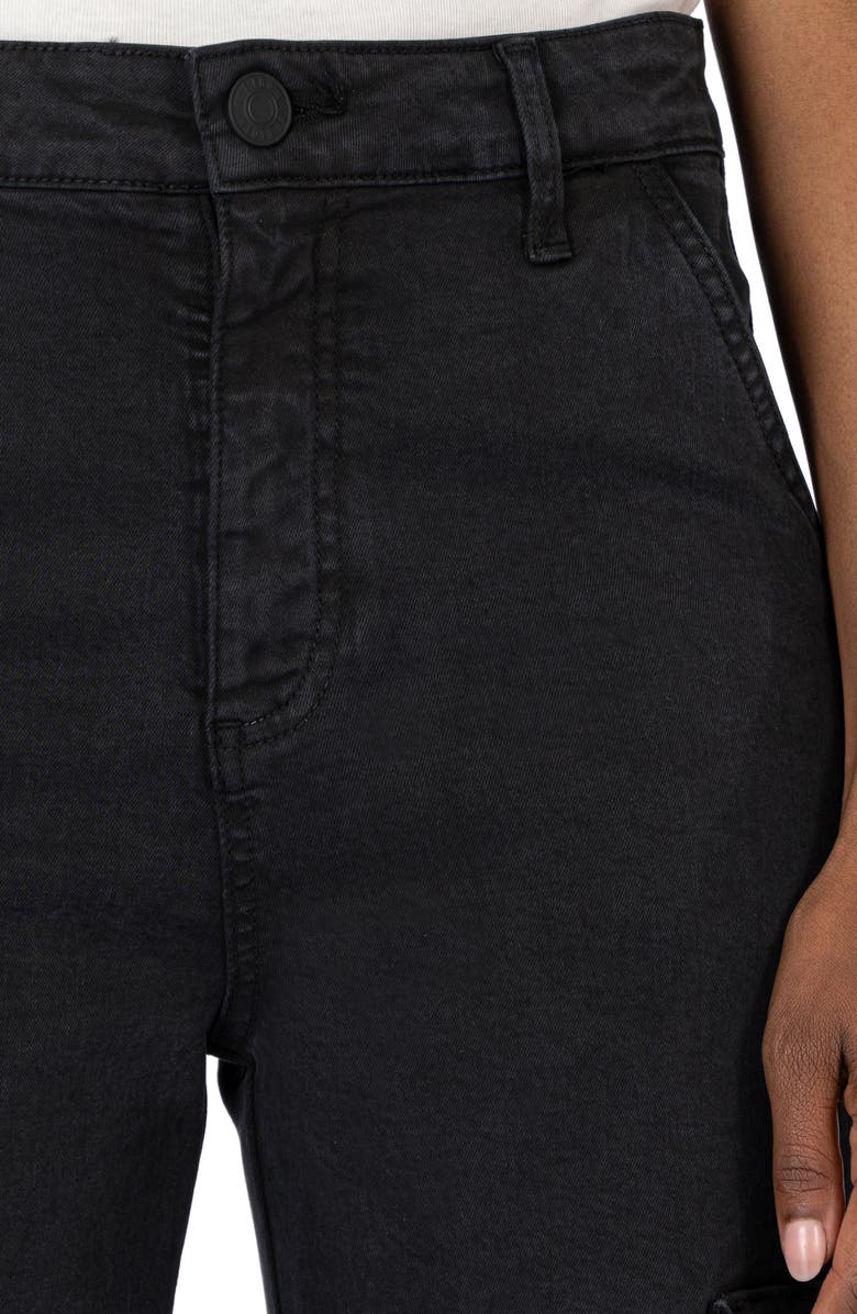 KUT from the Kloth Miller High Waist Wide Leg Cargo Jeans, Alternate, color, Black
