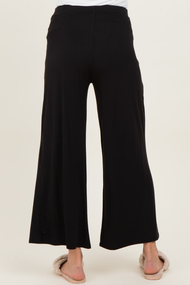 Wide Leg Ankle Lounge Pants, Alternate, color, Black