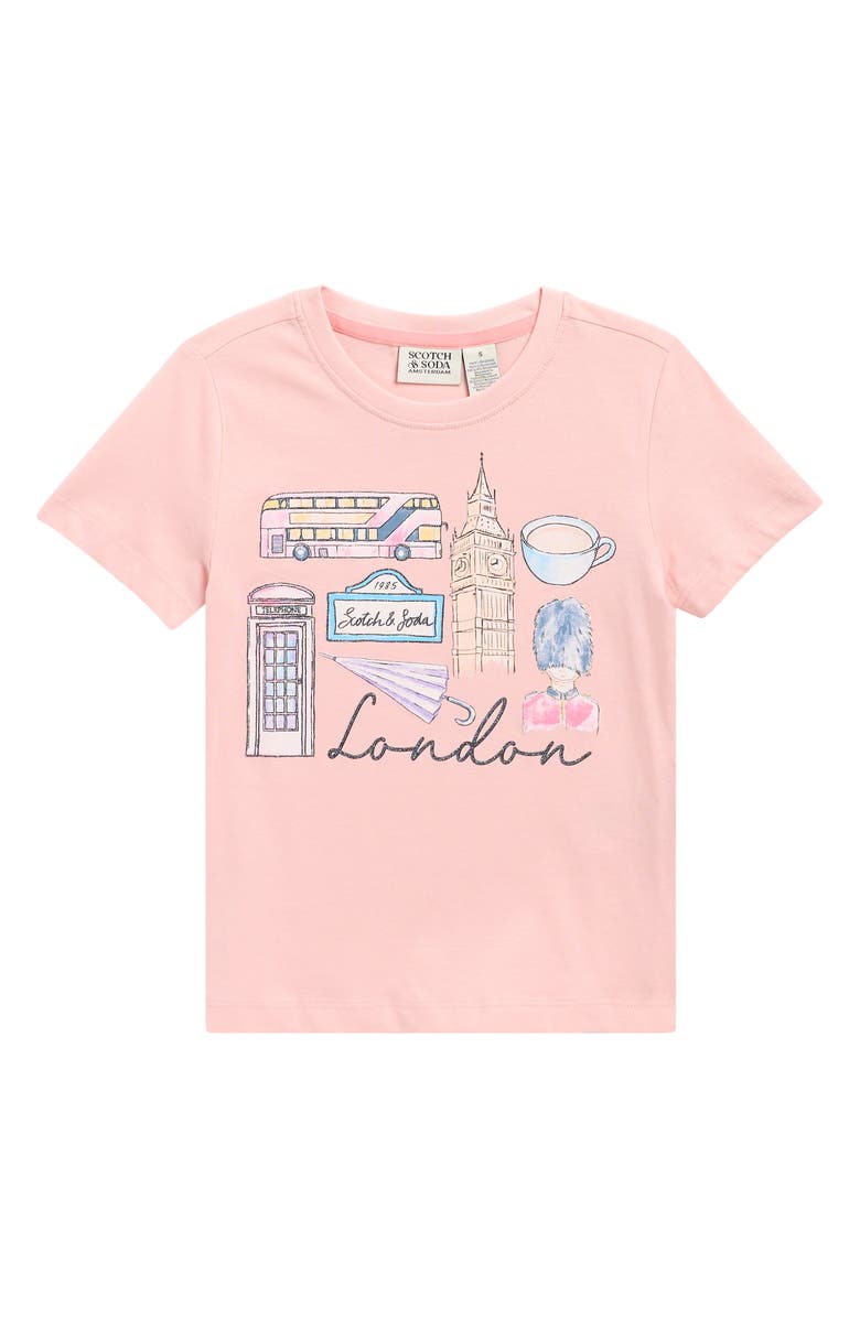 Scotch & Soda Kids' London Logo Graphic T-Shirt, Main, color, 