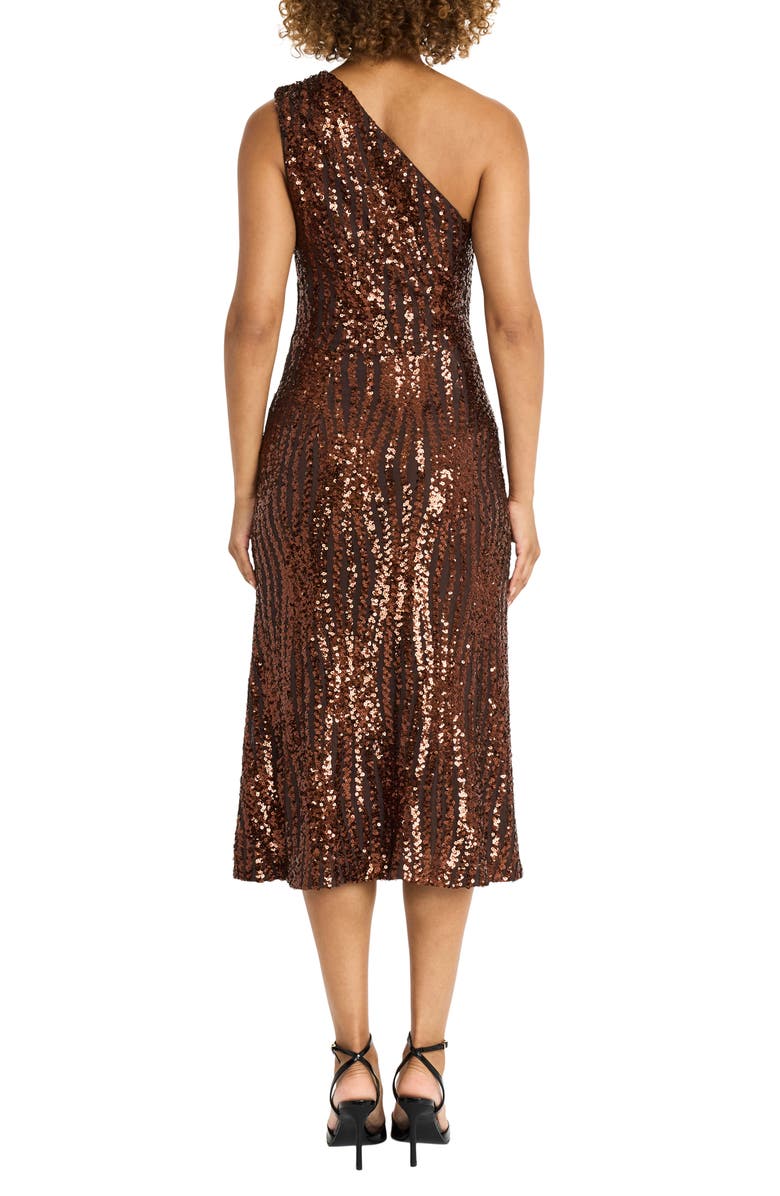 Maggy London Sequin One-Shoulder Midi Cocktail Dress, Alternate, color, 
