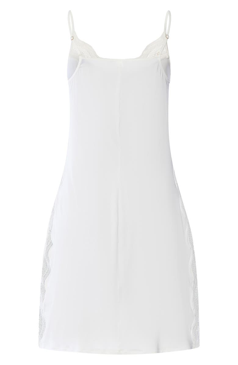 Hanro Cira Tulle Lace Trim Slip, Alternate, color, Off White