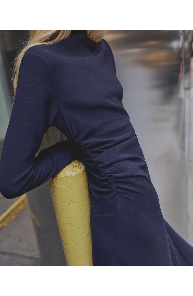 MANGO Asymmetric Long Sleeve Dress, Alternate, color, 