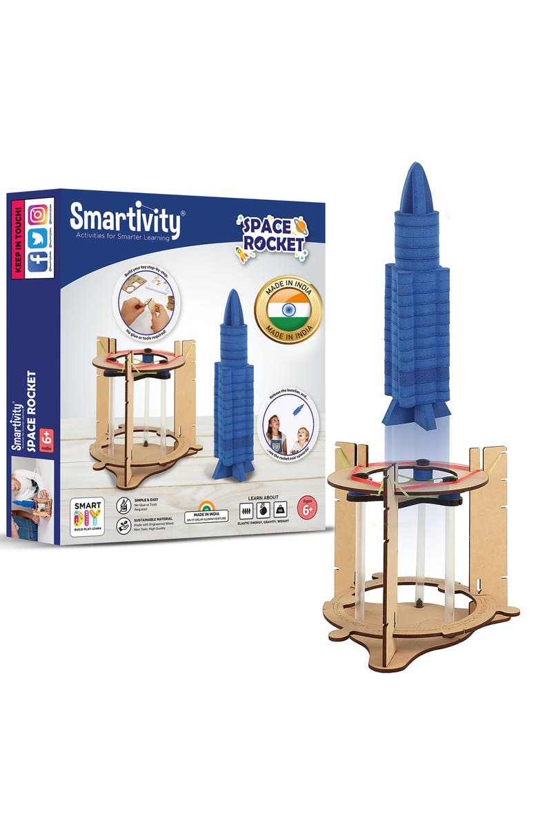 Smartivity Space Rocket Launcher Diy Stem Toy, Chandrayaan Program, Ages 6+, Main, color, Multicolored