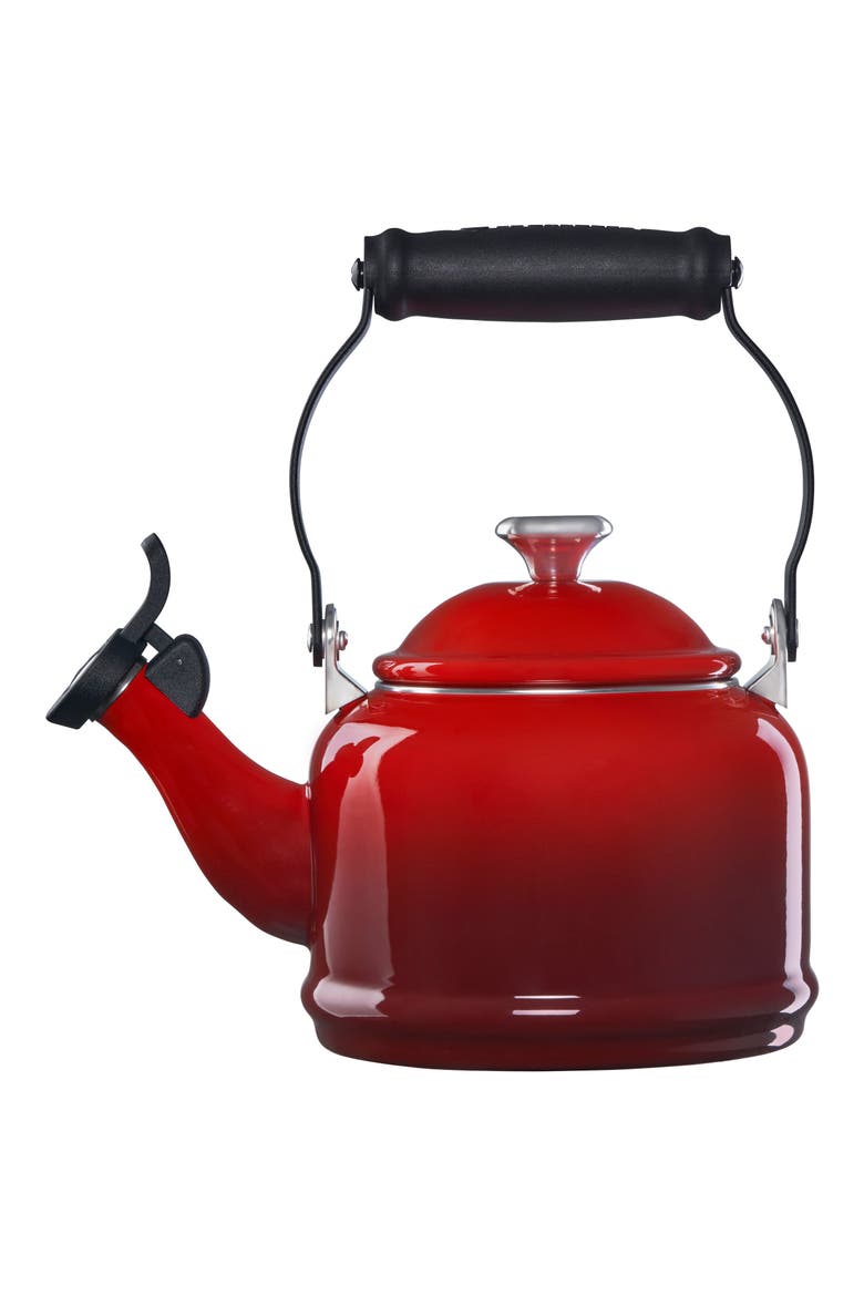 Demi Tea Kettle, Alternate, color, CERISE/ SILVER