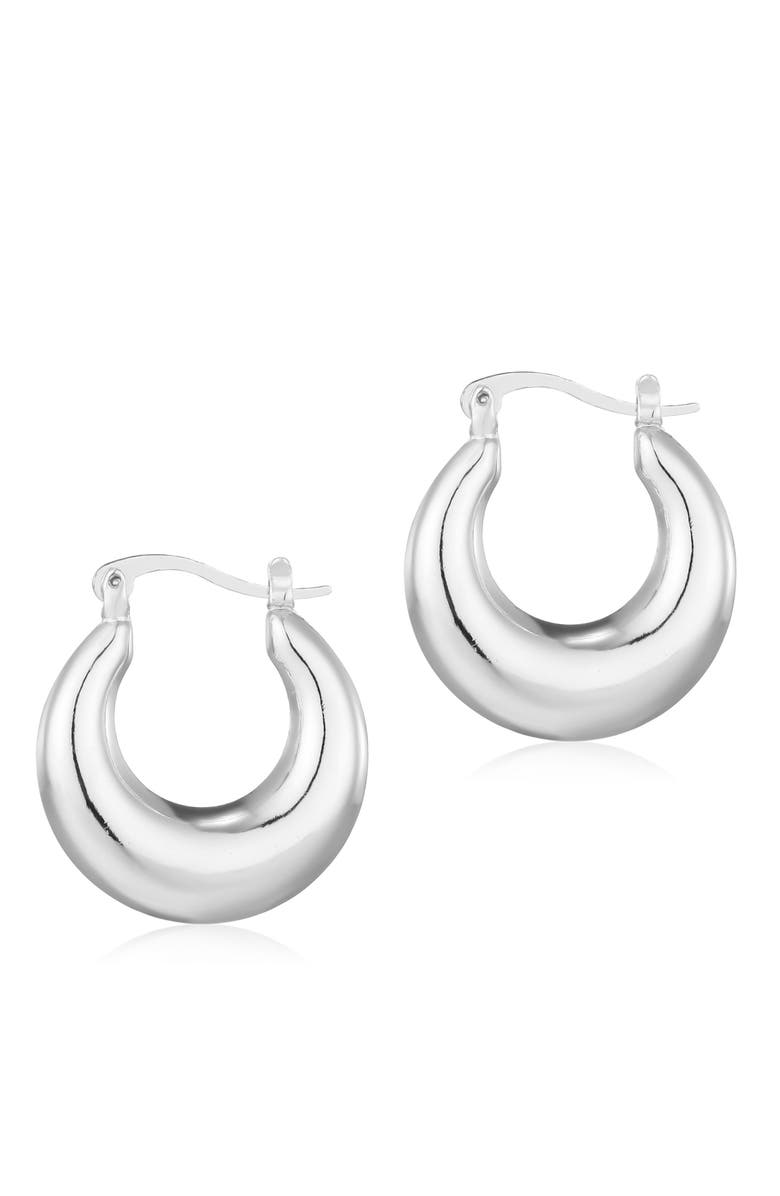 Adornia Domed Hoop Earrings, Alternate, color, Silver