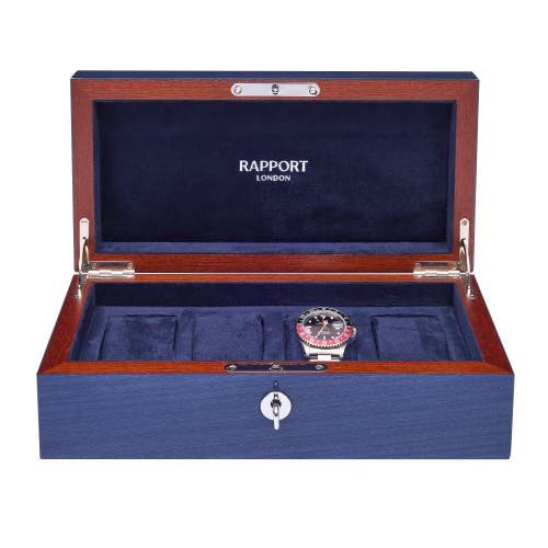 Rapport London Heritage Four Watch Box In Blue