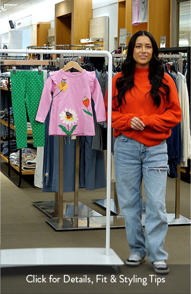 Kids' Floral Appliqué Cotton Tunic & Leggings Set, sales video thumbnail