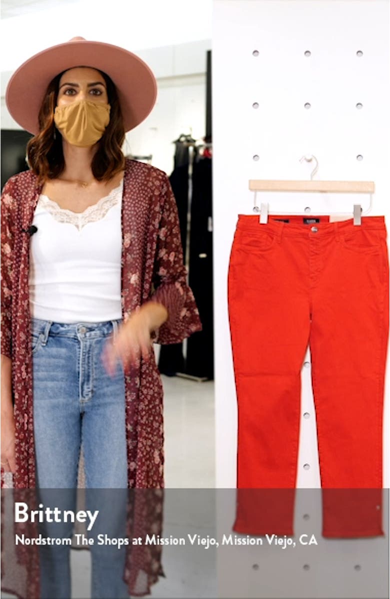 Sheri Rivet Side Slit Slim Ankle Jeans, sales video thumbnail